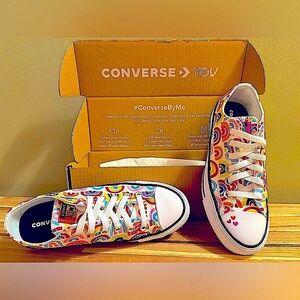 NWT Custom Pride Converse Size 6.5 (fits like a 7), Box included